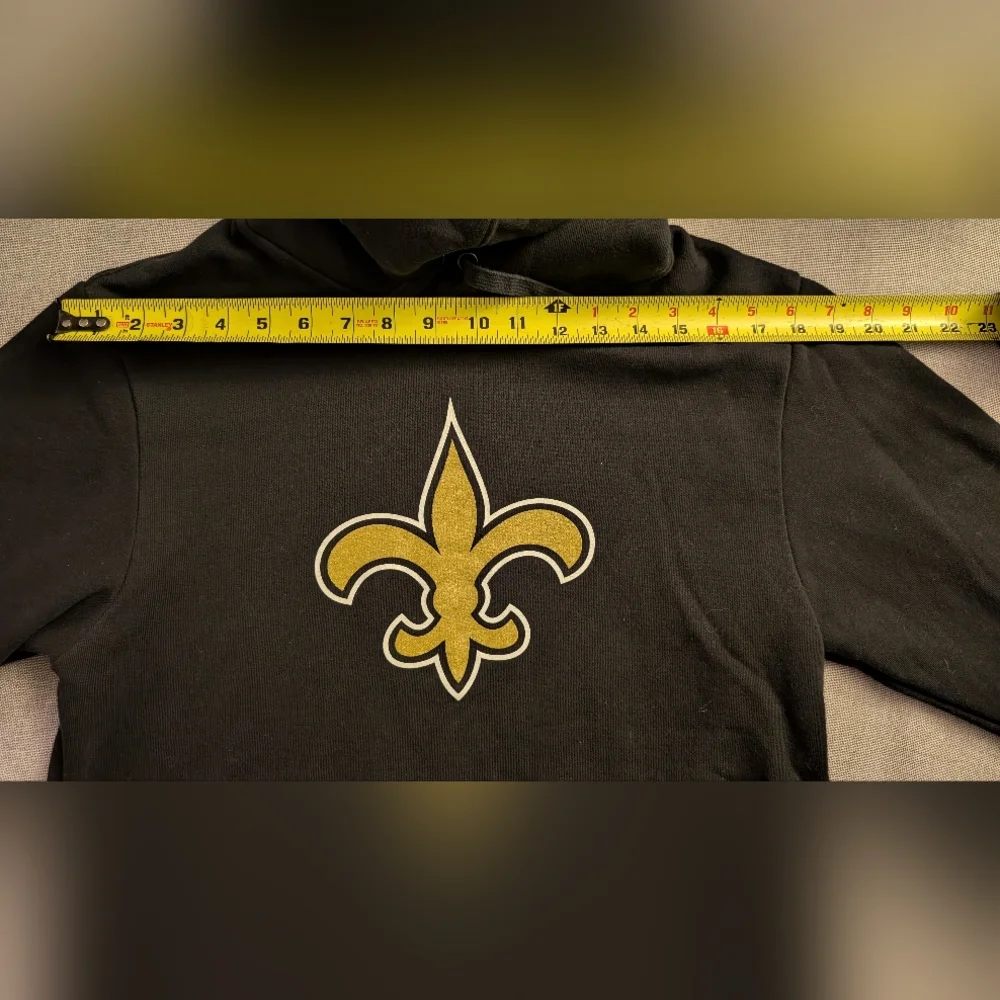 New Orleans Saints Fanatics NFL Black Hoodie Size Medium Cotton Polyester Blend - Picture 5 of 14